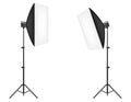 Softbox with flash on tripod for a photo studio vector illustration Royalty Free Stock Photo