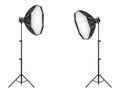 Softbox with flash on tripod for a photo studio vector illustration Royalty Free Stock Photo