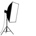 Softbox Light on a Tripod Against Black Background Royalty Free Stock Photo