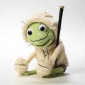 Softbox Lighting Ivory Stuffed Frog Holding Stick