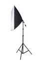 Softbox photo lighting studio, Lighting kit for studio. Isolated on white background. Royalty Free Stock Photo