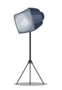 Softbox on tripod flat vector illustration Royalty Free Stock Photo
