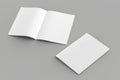 Softcover magazine or brochure mock up isolated on soft gray background. 3d illustration