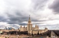 Soften edge cloudy view of Moscow university