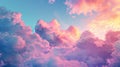 Softly cascading pastel clouds frame the bold vibrant colors of a breathtaking sunset making for a captivating