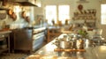 Softly defocused kitchen filled with warm golden light and the smell of es and freshly baked bread at From Chaos to