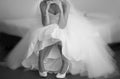 Softly Focused Bridal Pose In Black And White