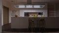 Softly Illuminated Kitchen with Furniture