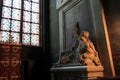 Softly lit area over religious statues, Notre Dame Cathedral,Paris,2016