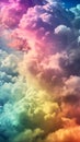 Softly lit clouds of radiant rainbow colors. Abstract beautiful sky. Magic heaven. Concept of calming background, nature Royalty Free Stock Photo