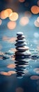 Softly Lit Zen Stones Water Background - AI Generated Royalty Free Stock Photo