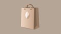 A softtouch paper bag in muted taupe featuring a thin vertical logo along one side echoing elegance and modernity in its Royalty Free Stock Photo
