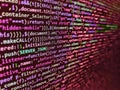 Software abstract background. Software background technology. Software developer programming code on computer monitor Royalty Free Stock Photo