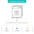 software, App, application, file, program Business Flow Chart Design with 3 Steps. Line Icon For Presentation Background Template Royalty Free Stock Photo