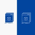 software, App, application, file, program Line and Glyph web Button in Blue color Vertical Banner for UI and UX, website or mobile Royalty Free Stock Photo