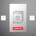 software, App, application, file, program Line Icon in Carousal Pagination Slider Design & Red Download Button Royalty Free Stock Photo