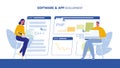 Software and App Development Web Banner Template Royalty Free Stock Photo
