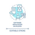 Software application developer turquoise concept icon Royalty Free Stock Photo