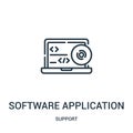 software application icon vector from support collection. Thin line software application outline icon vector illustration. Linear Royalty Free Stock Photo