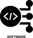 software, application, program, system, programming, coding solid glyph icon Royalty Free Stock Photo