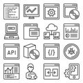 Software and Application Programming Icons Set. Line Style Vector Royalty Free Stock Photo