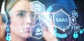 Software as a Service SaaS. Software concept. Business, modern technology, internet and networking concept Royalty Free Stock Photo