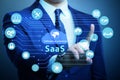 Software as a service - SaaS concept with businessman Royalty Free Stock Photo