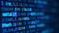 Software background technology. Developer display with source code. Digital display screen of modern programmer coding Royalty Free Stock Photo