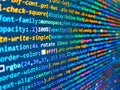 Software background technology. Developer working on software codes in office. Coding programmer abstract background. Developer Royalty Free Stock Photo