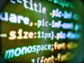 Software background technology. Developer working on program codes in office. Technology background. Programming code abstract