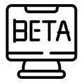 Software beta version icon outline vector. Launching new app