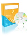 Software box with cdrom Royalty Free Stock Photo
