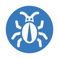 Software, bug icon. Rounded blue vector design Royalty Free Stock Photo