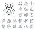 Software bug line icon. Cyber attack sign. Cash money, loan and mortgage. Vector Royalty Free Stock Photo