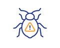 Software bug line icon. Cyber attack sign. Vector Royalty Free Stock Photo