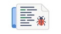 Software bug report document icon for debugging, vector design Generative AI Royalty Free Stock Photo