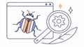 Software Bug Testing and Debugging Icon, vector design Generative AI Royalty Free Stock Photo