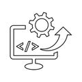 Software, code, coding, html outline icon. Line art vector Royalty Free Stock Photo