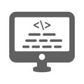 Software, coding, html icon. Gray vector graphics Royalty Free Stock Photo