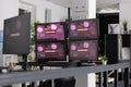 Software company having computers displaying critical error message showing on screen