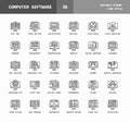 Software Computer line icons. Royalty Free Stock Photo