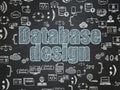 Software concept: Database Design on School board background