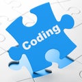 Software concept: Coding on puzzle background