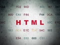 Software concept: Html on Digital Data Paper background Royalty Free Stock Photo