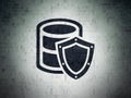 Software concept: Database With Shield on Digital Data Paper background Royalty Free Stock Photo