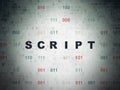 Software concept: Script on Digital Data Paper background Royalty Free Stock Photo