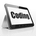 Software concept: Tablet Computer with Coding on display Royalty Free Stock Photo