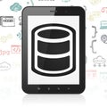 Software concept: Tablet Computer with Database on display Royalty Free Stock Photo