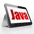 Software concept: Tablet Computer with Java on display Royalty Free Stock Photo