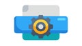 Software configuration: File folder with gear for system setup. vector design Generative AI Royalty Free Stock Photo
